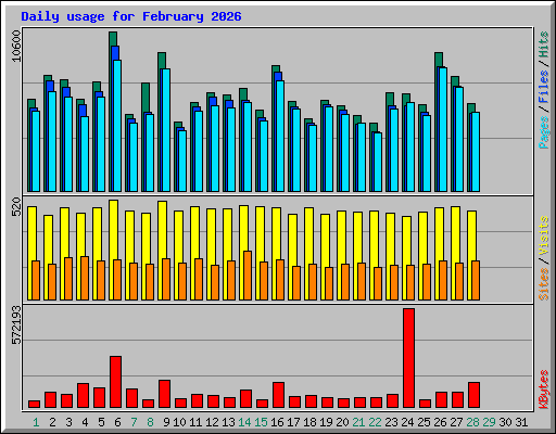 Daily usage for February 2026