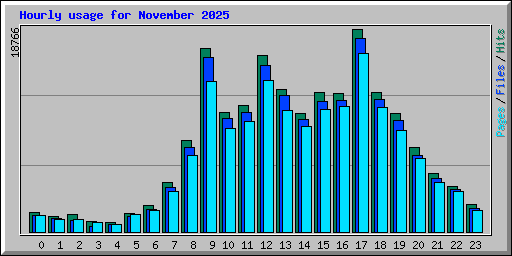 Hourly usage for November 2025